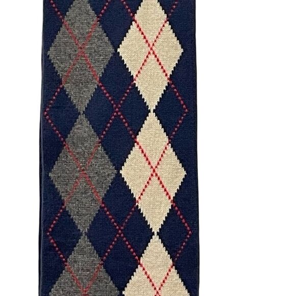 Winter Argyle Scarf, J. Crew, Blue Gray - Picture 1 of 7